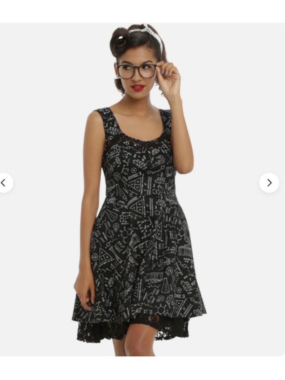 Hot Topic Chemistry Lab Dress SM Small Medium Sleeveless Black Lace Up Fit Flare